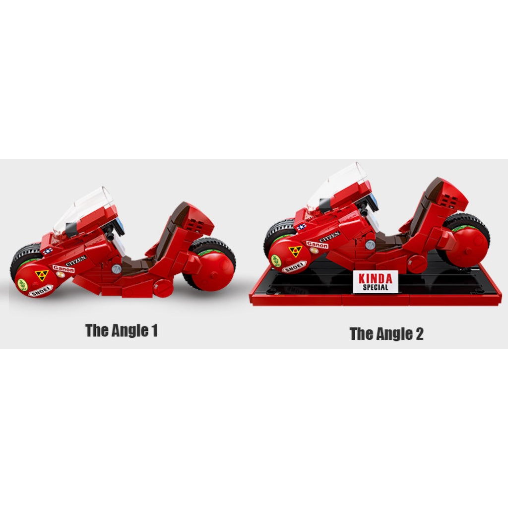 231PCS MOC Technic Speed Akira Motorcycle Motor Bike Stand Model
