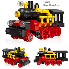 Load image into Gallery viewer, 466PCS MOC 6 Sets Mini Vintage Classic Train CO 490 Steam Lootive Model Toy Building Block Brick Gift Kids DIY Compatible Lego
