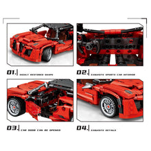 Load image into Gallery viewer, 470PCS MOC Technic Speed Pull Back Alfa Super Racing Sports Car Model Toy Building Block Brick Gift Kids DIY Set New 1:24 Compatible Lego
