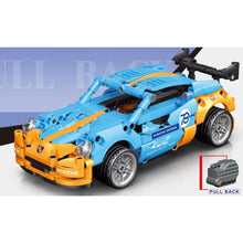 Load image into Gallery viewer, 358PCS MOC Technic Speed Pull Back Blue Racing Sports Car Model Toy Building Block Brick Gift Kids DIY Set New 1:22 Compatible Lego
