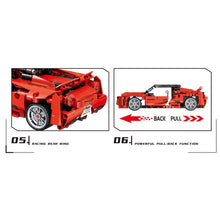 Load image into Gallery viewer, 470PCS MOC Technic Speed Pull Back Alfa Super Racing Sports Car Model Toy Building Block Brick Gift Kids DIY Set New 1:24 Compatible Lego
