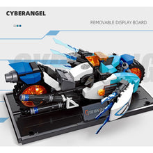 Load image into Gallery viewer, 341PCS MOC Technic Speed Comic Cartoon Cyberangel Motorcycle Motor Bike Model Toy Building Block Brick Gift Kids DIY New With Stand Compatible Lego
