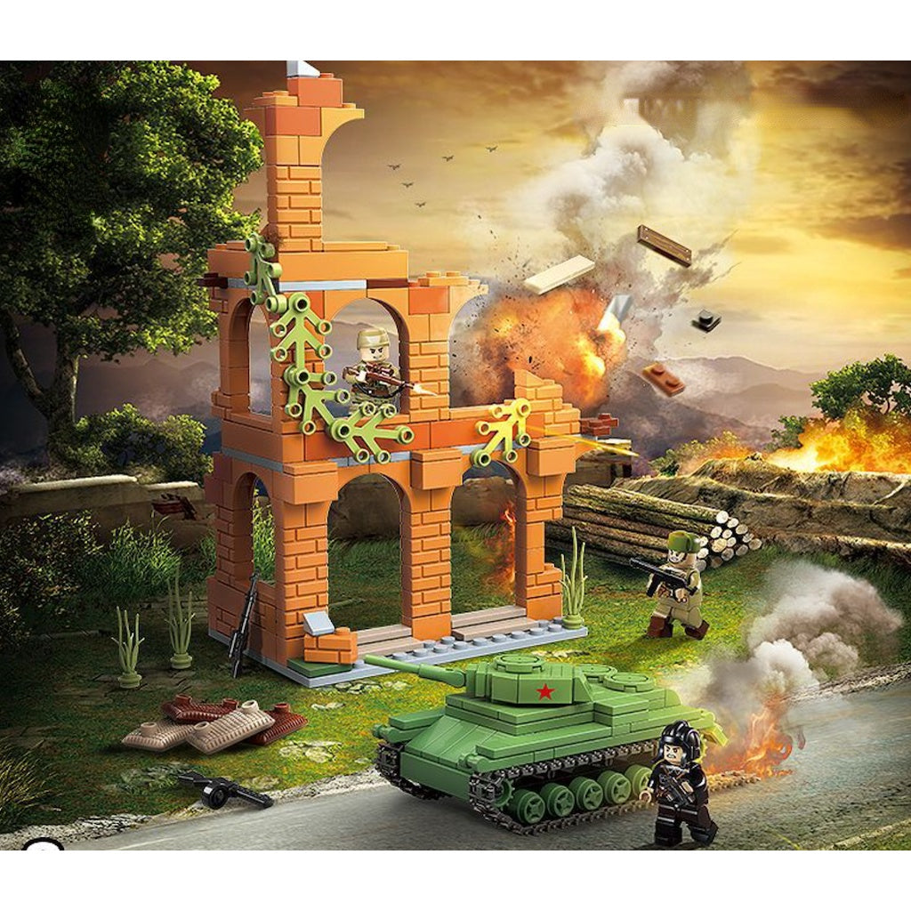 435PCS Military WW2 Tank Figure Scene Model Toy Building Block Brick Gift Kids DIY Set New Compatible Lego