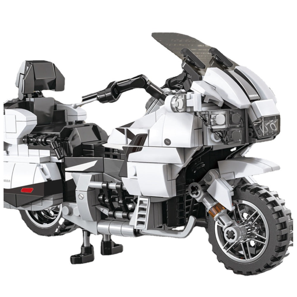 444PCS MOC Technic Speed Gold Wing GL1800 Motorcycle Motor Bike Model Toy Building Block Brick Gift Kids DIY Compatible Lego