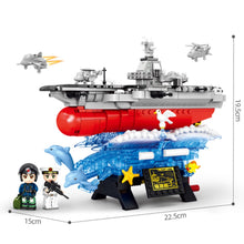 Load image into Gallery viewer, 779PCS Military WW2 Fujian Class Aircraft Carrier Stand Figure Model Toy Building Block Brick Gift Kids DIY Set New Compatible Lego
