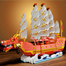 Load image into Gallery viewer, 2207PCS MOC Technic Traditional Dragon Sail Boat Ship Model Toy Building Block Brick Gift Kids DIY Set New Compatible Lego
