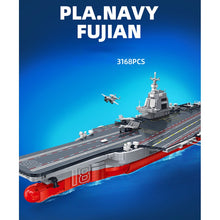 Load image into Gallery viewer, 3168PCS Military WW2 PLA Navy Large Fujian Class 003 Aircraft Carrier Figure Model Toy Building Block Brick Gift Kids DIY Set New Compatible Lego
