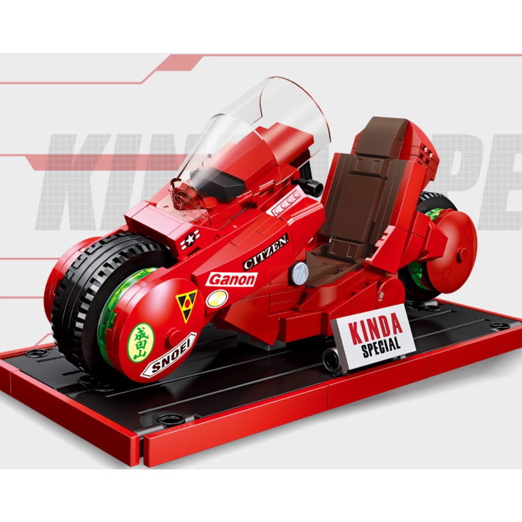 231PCS MOC Technic Speed Akira Motorcycle Motor Bike Stand Model