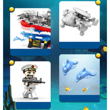 Load image into Gallery viewer, 779PCS Military WW2 Fujian Class Aircraft Carrier Stand Figure Model Toy Building Block Brick Gift Kids DIY Set New Compatible Lego
