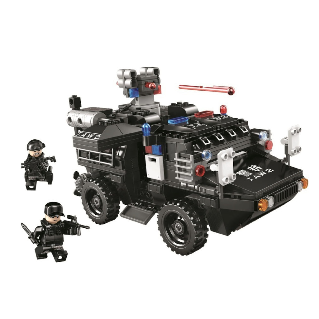 492PCS MOC City SWAT 07 AAV7 Amphibious Armored Vehicle Car Figure Model Toy Building Block Brick Gift Kids DIY Set New Compatible Lego