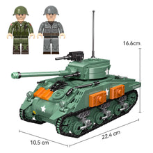 Load image into Gallery viewer, 740PCS MOC Military M4 Sherman Medium Tank Figure Model Toy Building Block Brick Gift Kids DIY Set New 1:35 Compatible Lego
