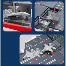 Load image into Gallery viewer, 3168PCS Military WW2 PLA Navy Large Fujian Class 003 Aircraft Carrier Figure Model Toy Building Block Brick Gift Kids DIY Set New Compatible Lego
