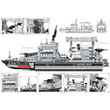 Load image into Gallery viewer, 826PCS Military WW2 Navy Patrol Ship Boat Frigate Figure Model Toy Building Block Brick Gift Kids DIY Set New Compatible Lego
