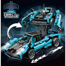 Load image into Gallery viewer, 523PCS MOC Technic Speed Transformers Deformation Pull Back Racing Car Mecha Model Toy Building Block Brick Gift Kids DIY Compatible Lego
