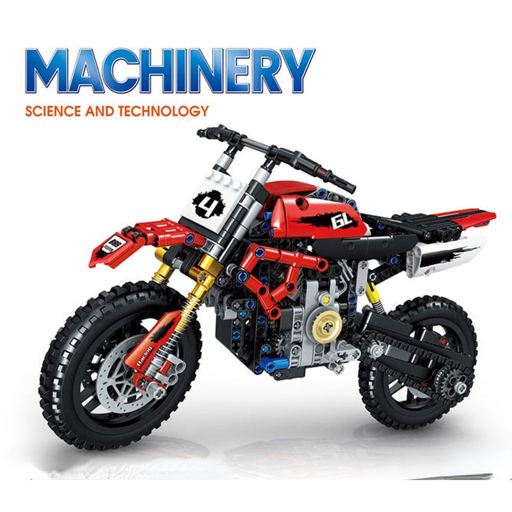 584PCS MOC Technic Speed Dirt Scrambling Motor Bike Motorcycle Model Toy Building Block Brick Gift Kids DIY Compatible Lego