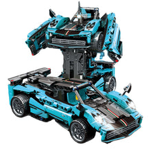 Load image into Gallery viewer, 523PCS MOC Technic Speed Transformers Deformation Pull Back Racing Car Mecha Model Toy Building Block Brick Gift Kids DIY Compatible Lego
