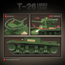 Load image into Gallery viewer, 705PCS MOC Military T-26 Light Tank Figure Model Toy Building Block Brick Gift Kids DIY Set New Compatible Lego
