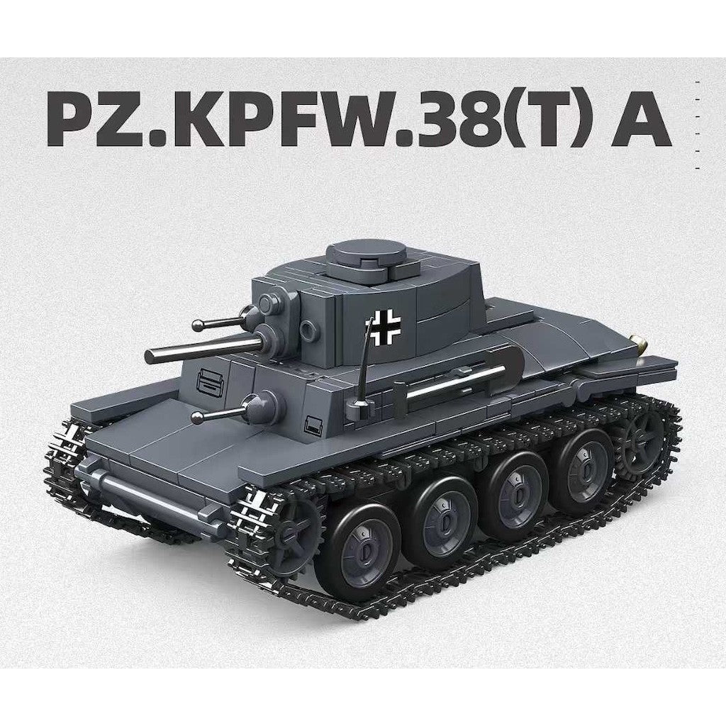414PCS MOC Military PZ.KPFW.38T-A Light Tank Model Toy Building Block Brick Gift Kids DIY Set New 1:35 Compatible Lego