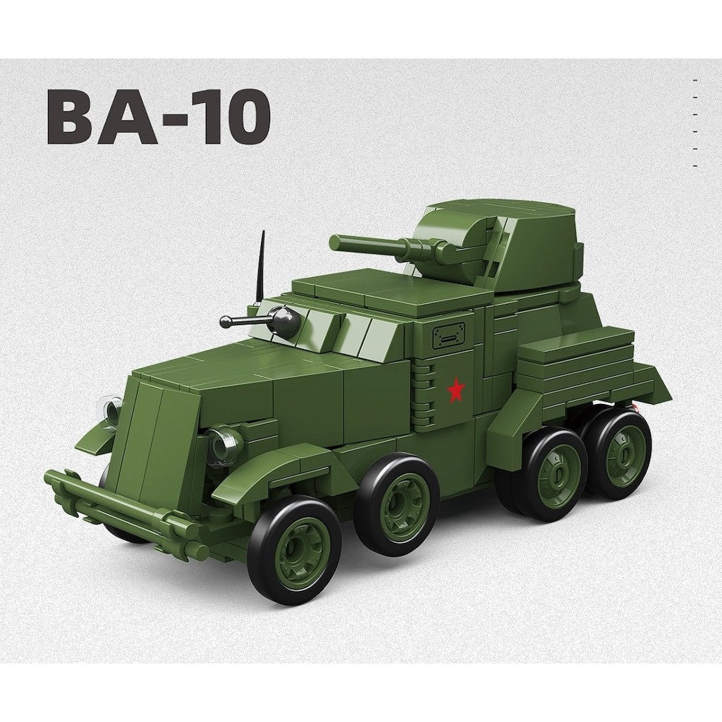 350PCS MOC Military BA-10 Broneavto Mobil 10 Truck Model Toy Building Block Brick Gift Kids DIY Set New 1:35 Compatible Lego