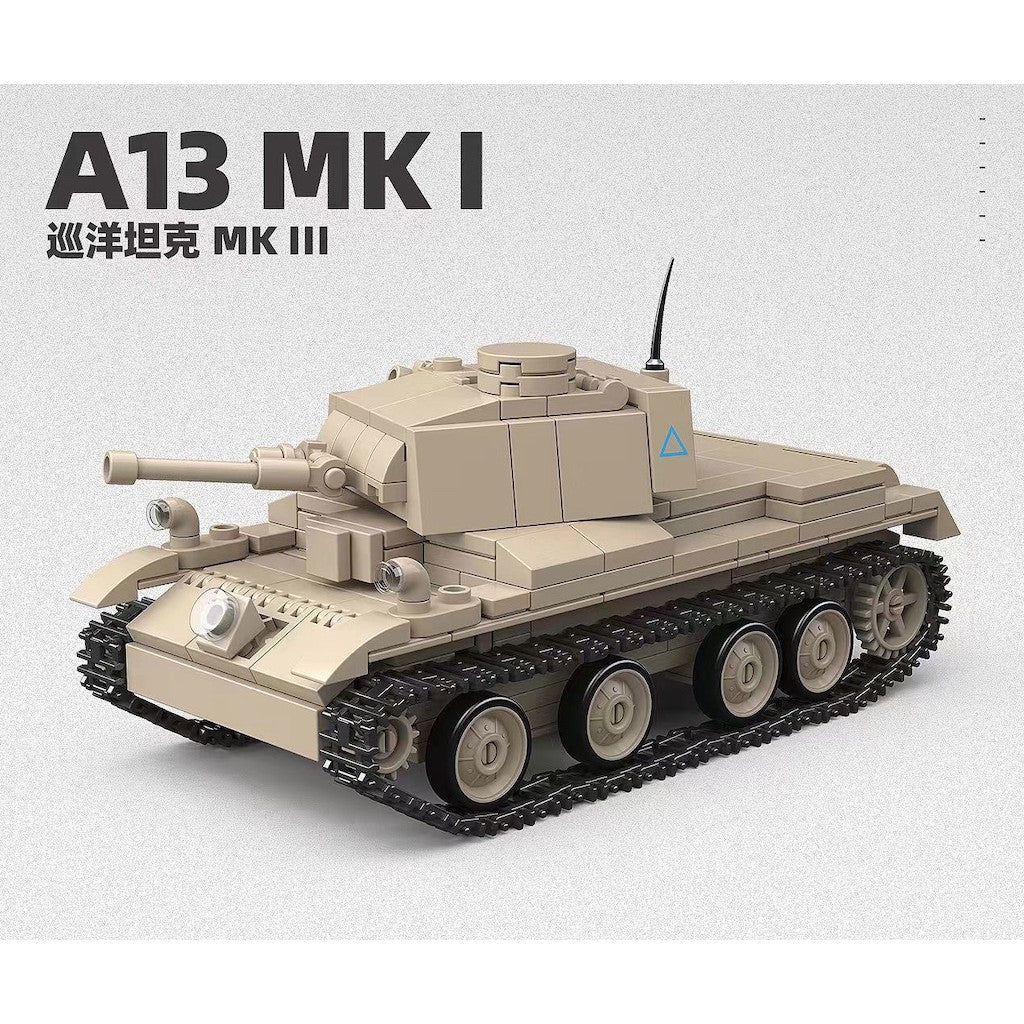 375PCS MOC Military A13 MK III Tank Model Toy Building Block Brick Gift Kids DIY Set New 1:35 Compatible Lego