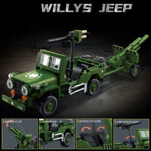 Load image into Gallery viewer, 457PCS MOC Military Willys Jeep Car Figure Model Toy Building Block Brick Gift Kids DIY Set New Compatible Lego
