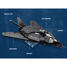 Load image into Gallery viewer, 1375PCS MOC Military F-117A  Attack Aircraft Fighter Nighthawk Model Toy Building Block Brick Gift Kids DIY Set New Stand Compatible Lego
