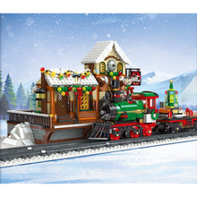 Load image into Gallery viewer, 1362PCS MOC Christmas Train Station Light Model Toy Building Block Brick Gift Kids DIY Set New Compatible Lego
