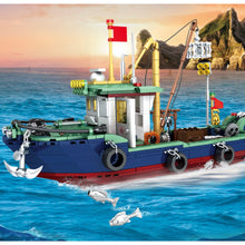 Load image into Gallery viewer, 582PCS MOC Fishing Boat Ship Model Toy Building Block Brick Gift Kids DIY Set New Compatible Lego
