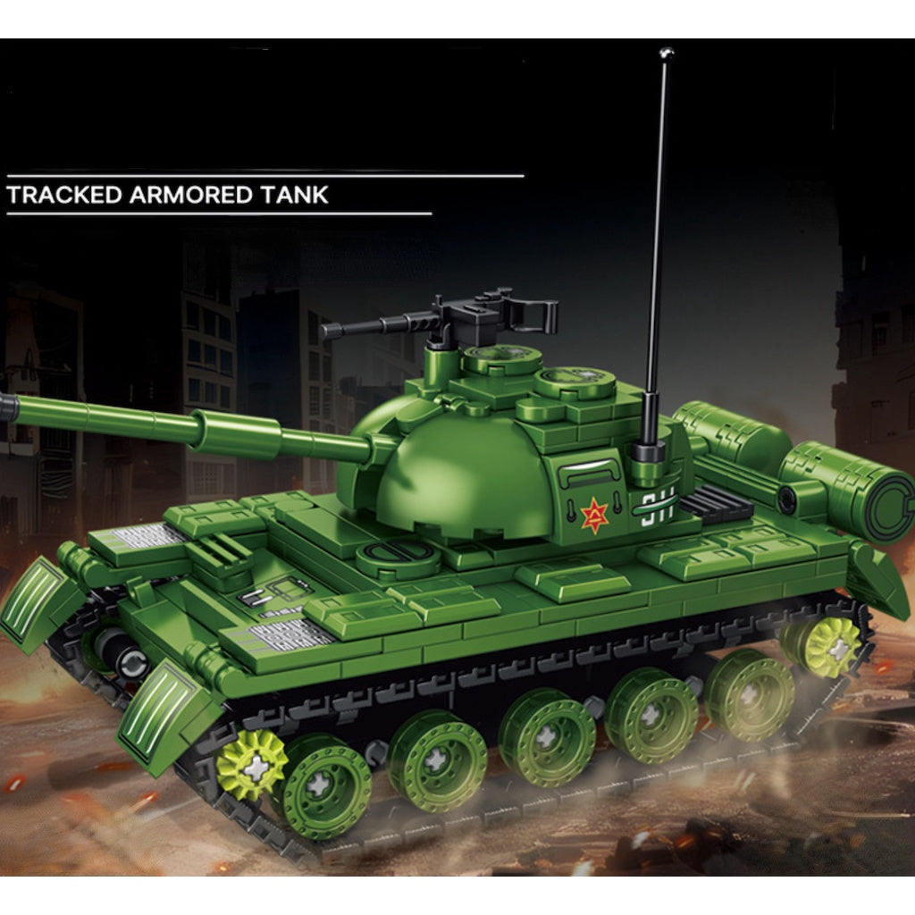 501PCS MOC Military Type 59 Tracked Armored Tank Figure Model Toy Building Block Brick Gift Kids DIY Set New Compatible Lego