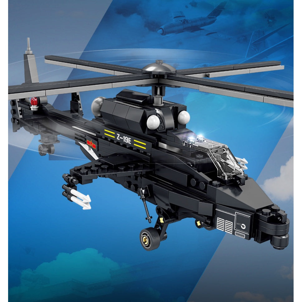 318PCS MOC Military WZ-19 Helicopter Figure Model Toy Building Block Brick Gift Kids DIY Set New Compatible Lego