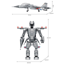 Load image into Gallery viewer, 611PCS MOC Military 2in1 SU-27 Sukhoi Flanker Air Fighter Aircraft Rebot Mecha Figure Model Toy Building Block Brick Gift Kids DIY Set New Compatible Lego
