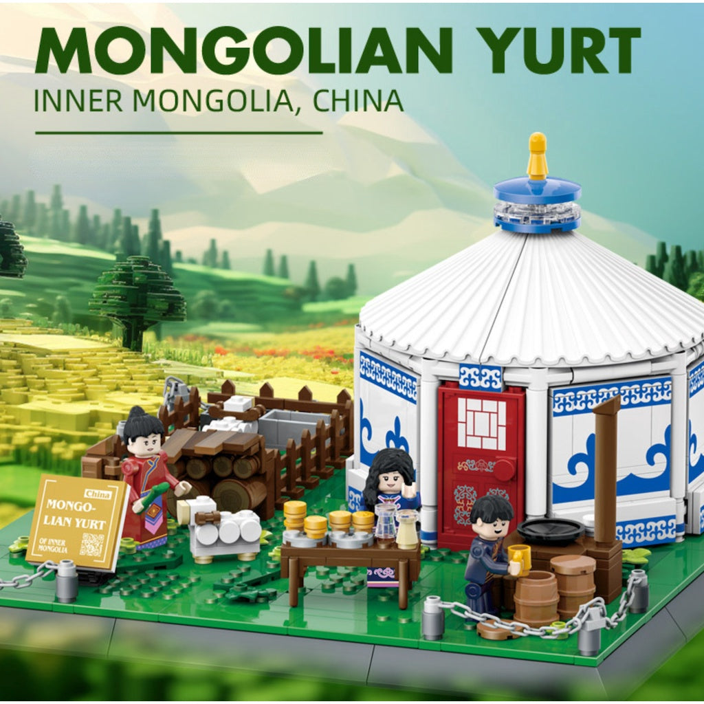 778PCS MOC Architecture Inner Mongolian Yurt Traditional House Figure Model Toy Building Block Brick Gift Kids DIY Set New Compatible Lego