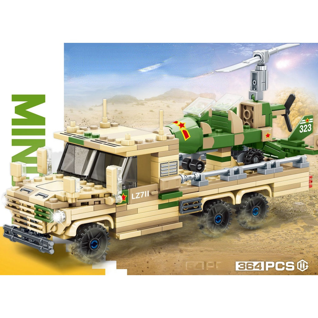 364PCS MOC Military Assault Rotorcraft Truck Model Toy Building Block Brick Gift Kids DIY Set New Compatible Lego
