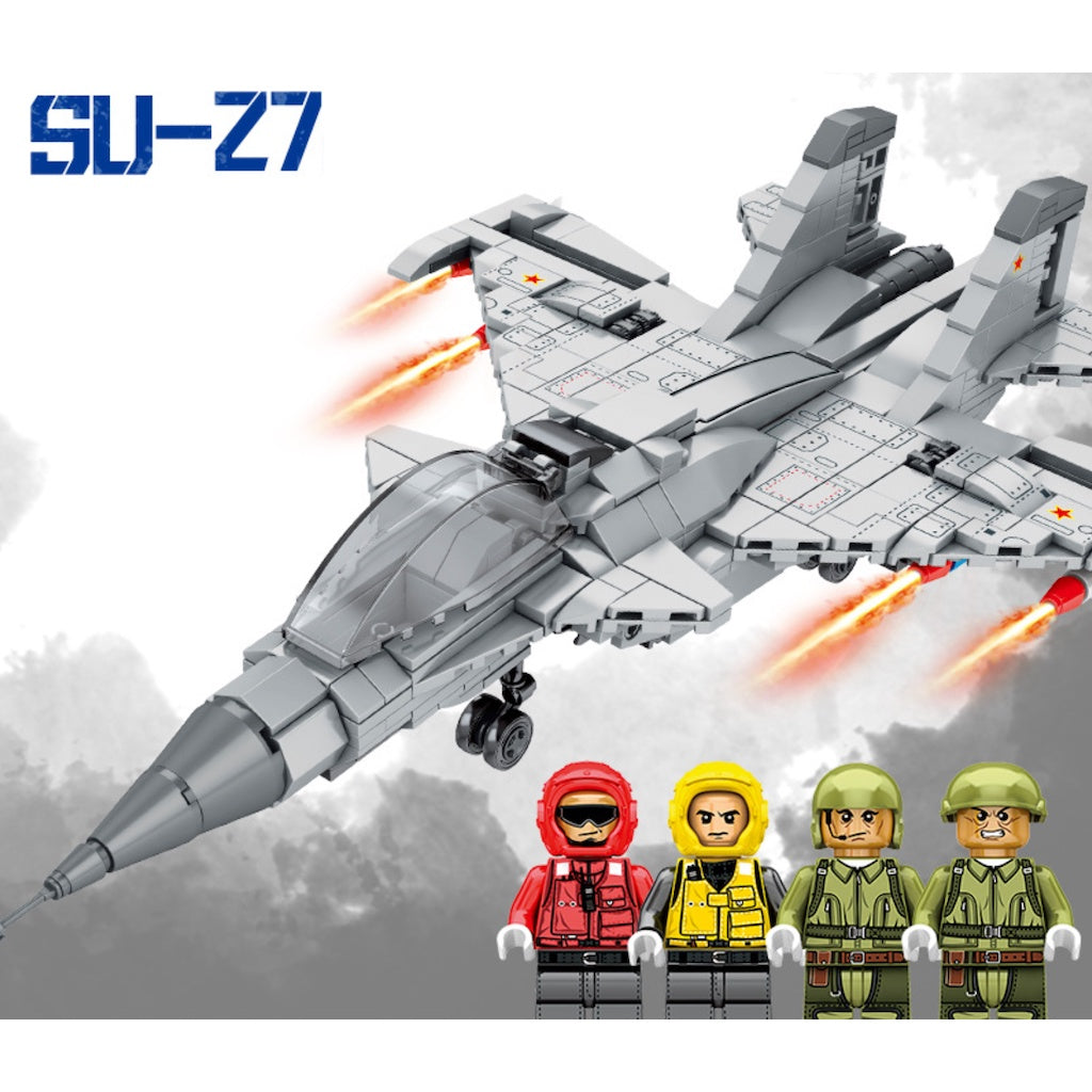 611PCS MOC Military 2in1 SU-27 Sukhoi Flanker Air Fighter Aircraft Rebot Mecha Figure Model Toy Building Block Brick Gift Kids DIY Set New Compatible Lego