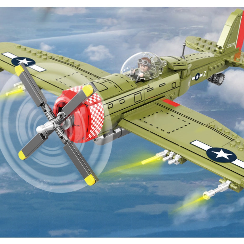 511PCS MOC Military P-47 Thunderbolt Air Fighter Airplane Figure Model Toy Building Block Brick Gift Kids DIY Set New Compatible Lego