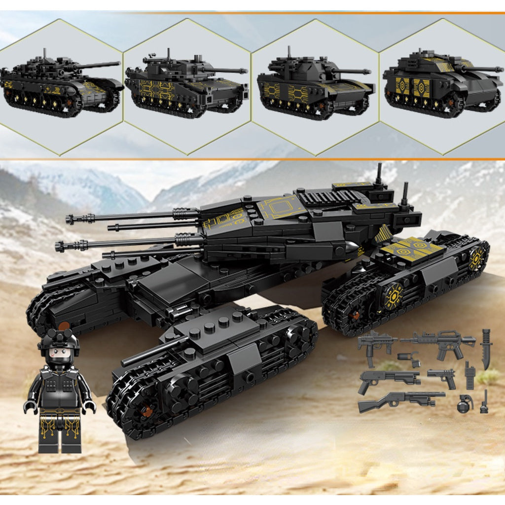 1134PCS MOC Military 4in1 T90 Leclerc M1A2 Challenger 2 Mammoth Main Battle Tank Figure Model Toy Building Block Brick Gift Kids DIY Set New Compatible Lego