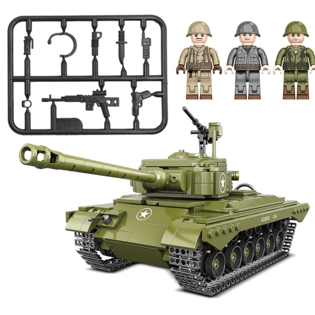 764PCS MOC Military M26 Pershing Heavy Tank Figure Model Toy Building Block Brick Gift Kids DIY Set New 1:35 Compatible Lego
