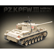 Load image into Gallery viewer, 959PCS MOC Military PZ.KPFW Panzer Panzerkampfwagen III SD.KFZ.141 Tank Figure Model Toy Building Block Brick Gift Kids DIY Set New Compatible Lego
