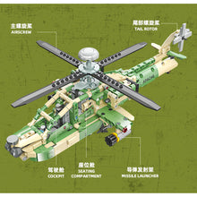 Load image into Gallery viewer, 610PCS MOC Military AH-64 Apache Helicopter Gunships Model Toy Building Block Brick Gift Kids DIY Set New Compatible Lego
