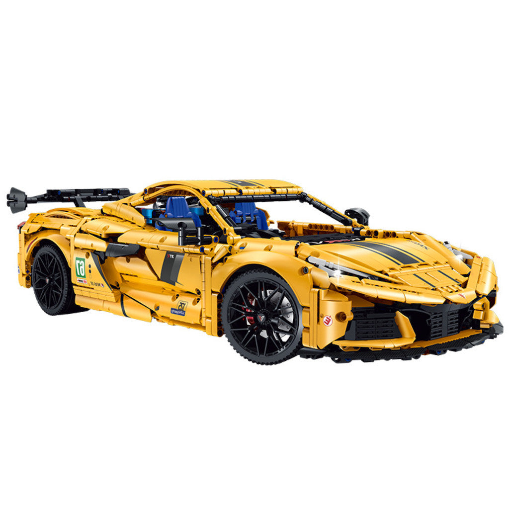 3788PCS MOC Large Technic Speed Static Yellow Corvette C8 Super Racing Sports Car Model Toy Building Block Brick Gift Kids DIY Set New 1:8 Compatible Lego