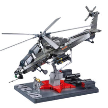 Load image into Gallery viewer, 914PCS MOC Military WZ-10S Helicopter Figure Stand Model Toy Building Block Brick Gift Kids DIY Set New Compatible Lego
