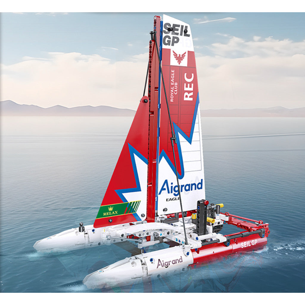 733PCS MOC F50 Hydrofoil Catamaran Sailboat Model Toy Building Block Brick Gift Kids DIY Set New Compatible Lego