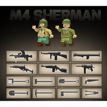 Load image into Gallery viewer, 480PCS MOC Military M4 Sherman Medium Tank Figure Model Toy Building Block Brick Gift Kids DIY Set New Compatible Lego

