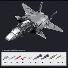 Load image into Gallery viewer, 1365PCS MOC Military  Chengdu J-20 Fire Fang Stealth Air Fighter Aircraft Model Toy Building Block Brick Gift Kids DIY Set New Compatible Lego

