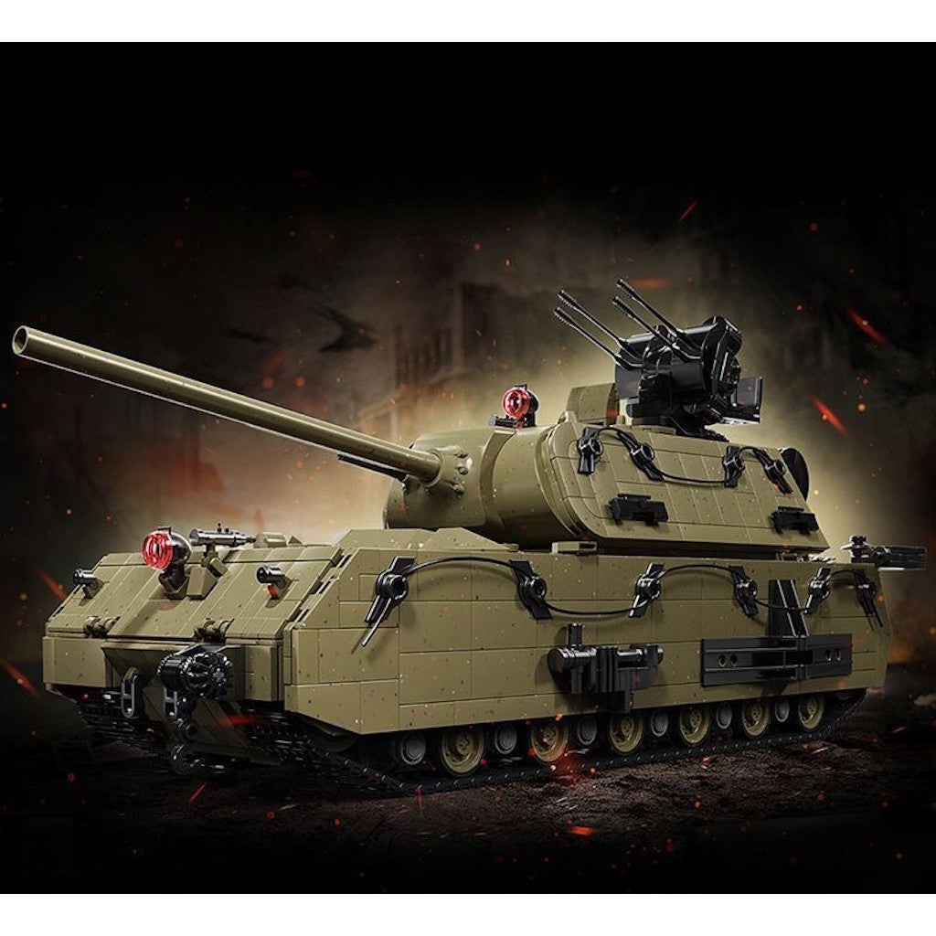 3339PCS MOC Military Large Green Panzer VIII Maus Heavy Tank Figure Model Toy Building Block Brick Gift Kids DIY Set New Compatible Lego
