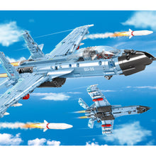 Load image into Gallery viewer, 707PCS MOC Military  Sukhoi Su-35 Super Flanker Air Fighter Aircraft Model Toy Building Block Brick Gift Kids DIY Set New Compatible Lego
