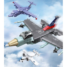 Load image into Gallery viewer, MOC Military Hawkeye E2 AWACS Xian Y-20 Transport Aircraft F-16 Fighting Falcon Air Plane Model Toy Building Block Brick Gift Kids DIY Set New Compatible Lego
