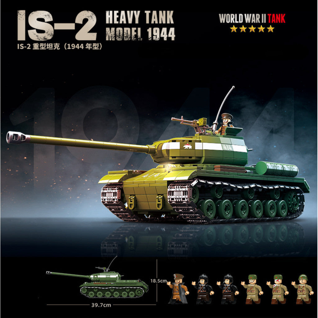 1703PCS Military 1944 IS-2 Heavy Tank Figure Model Toy Building Block Brick Gift Kids DIY Set New Compatible Lego
