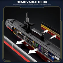 Load image into Gallery viewer, 2988PCS Military Large Los Angeles Class SSN Nuclear Powered Submarines Model Toy Building Block Brick Gift Kids DIY Set New Display Compatible Lego
