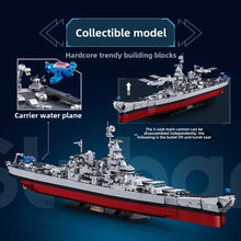 Load image into Gallery viewer, 1739PCS MOC Military Large USS Missouri Battleship BB-63 Model Toy Building Block Brick Gift Kids DIY Set New 1:350 Compatible Lego
